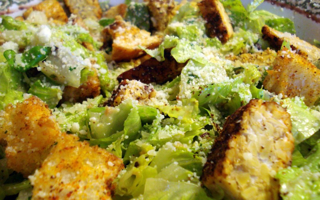 Southwest Caesar Salad with Grilled Tempeh